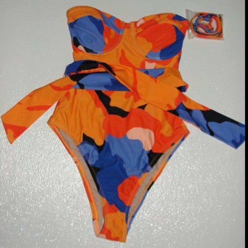 Tabitha Brown for Target Floral Print One Piece Swimsuit Size XXS